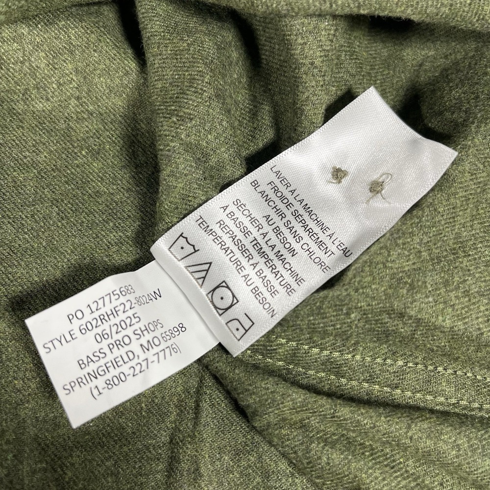 REDHEAD Men's Large Oliver Green Long Sleeve Button Down Flannel Shirt NWT - Picture 8 of 9